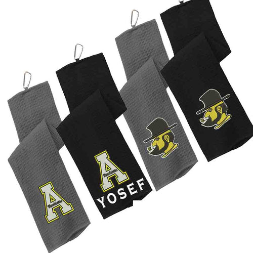 APP State Waffle Style Golf Towel add your Name at Checkout if interested