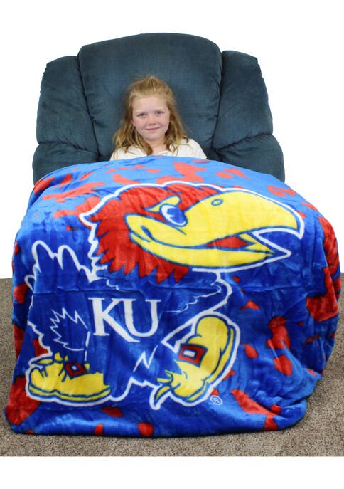 NCAA Kansas Jayhawks Huge Raschel Throw Blanket