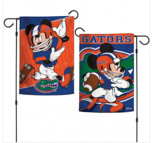 Florida Gators Mickey Mouse 2 Sided Garden Flag 12.5" X 18"