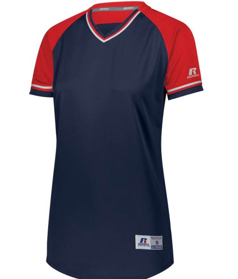 Russell CUT_7D7S2X  Ladies FreeStyle Sublimated V-Neck Softball Jersey