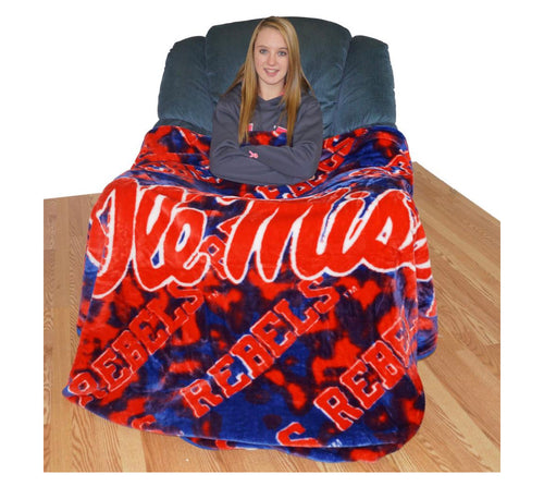 NCAA Ole Miss Rebels Huge Raschel Throw Blanket