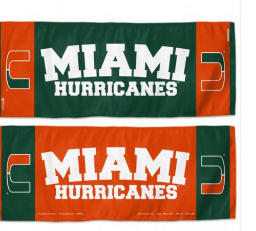 Miami Hurricanes Cooling Towel 12”X30”