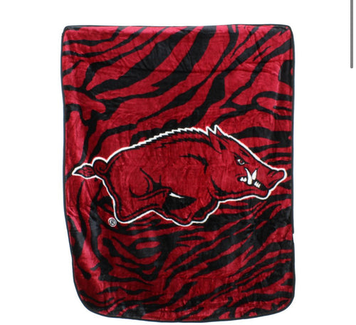 NCAA Arkansas Razorbacks Soft Raschel Throw Blanket