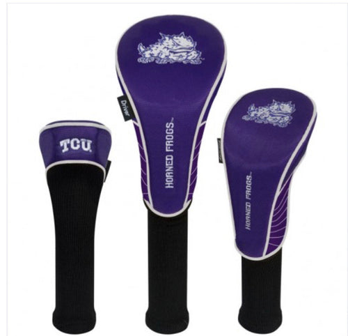 Texas Christian University set of 3 Golf Head Covers