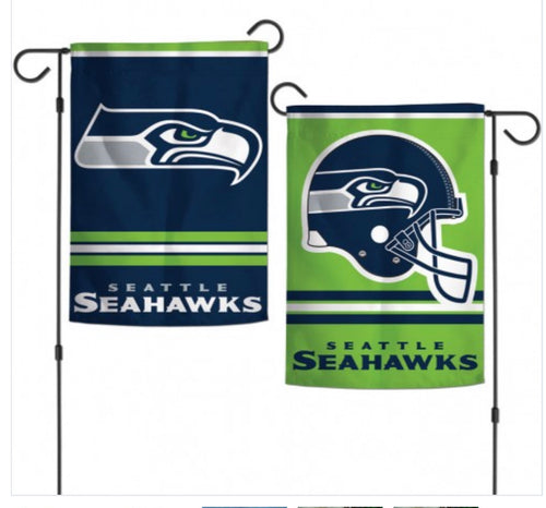 Seattle Seahawks 2 Sided Garden Flag 12.5" X 18"