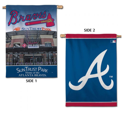 Atlanta Braves 2 Sided Vertical Flag 28” X 40”