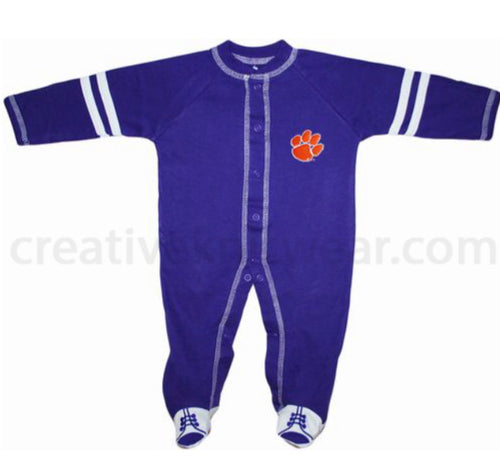 Clemson Tigers Sports Shoe Footed Romper