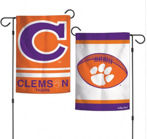 Clemson Tigers 2 Sided Garden Flag 12.5" X 18"