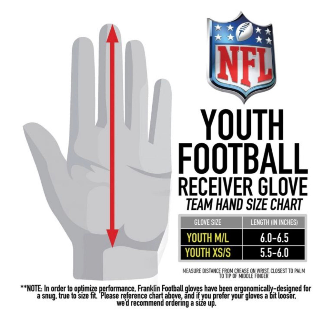 Franklin Youth Las Vegas Raiders Receiver Gloves