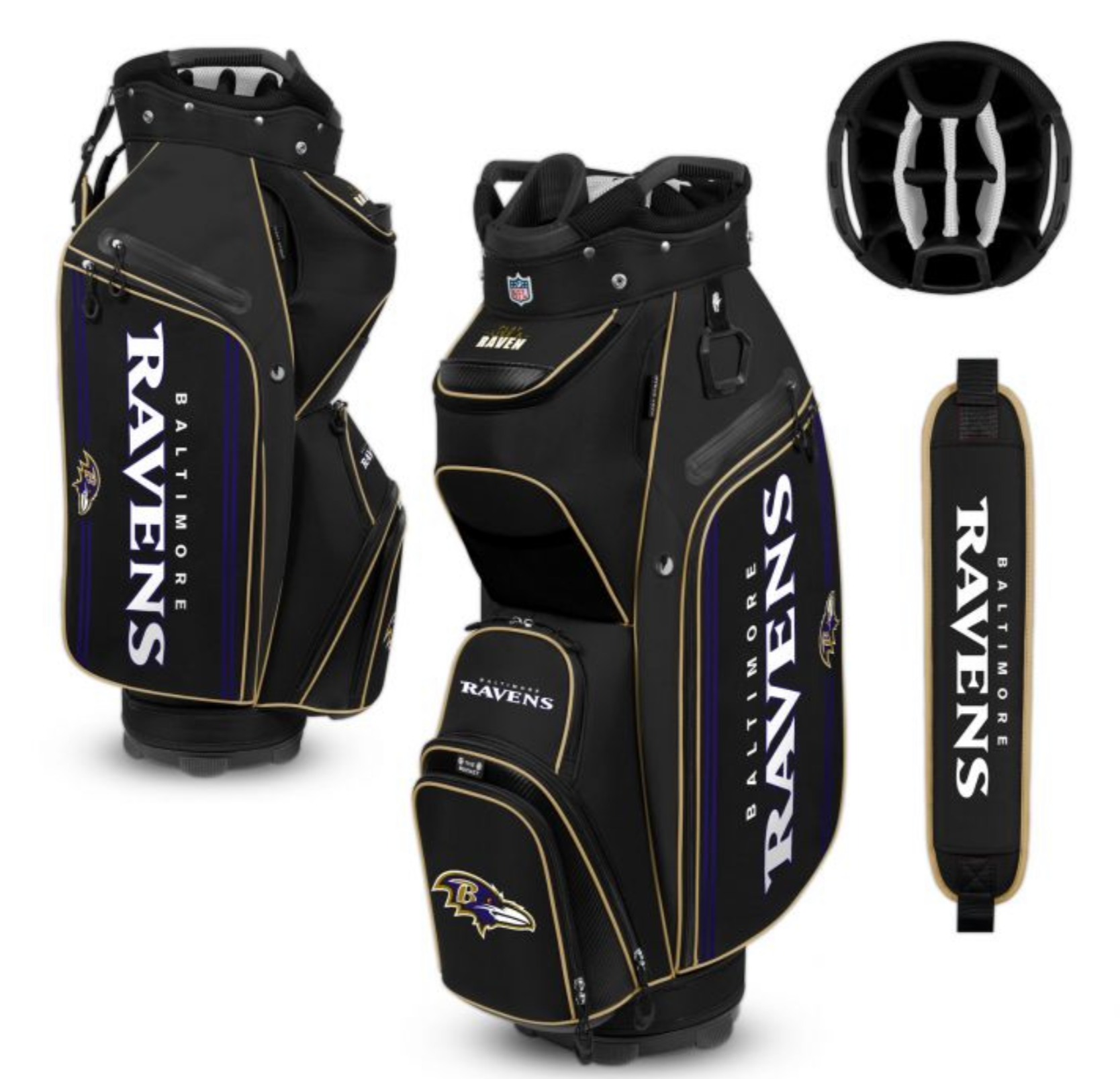 Baltimore Ravens Cooler Cart golf Bag 3 Free Shipping