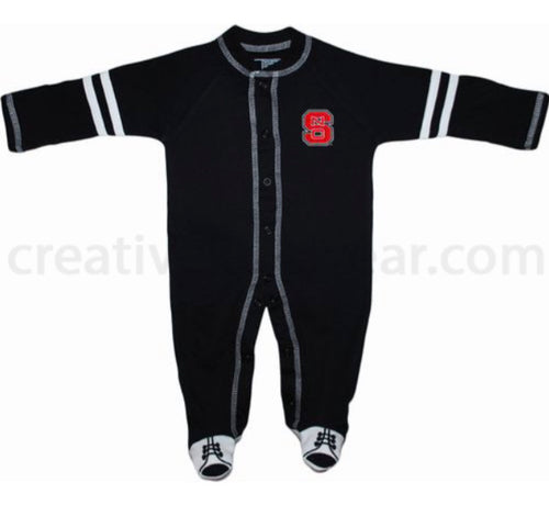 NC State Wolfpack Sports Shoe Footed Romper