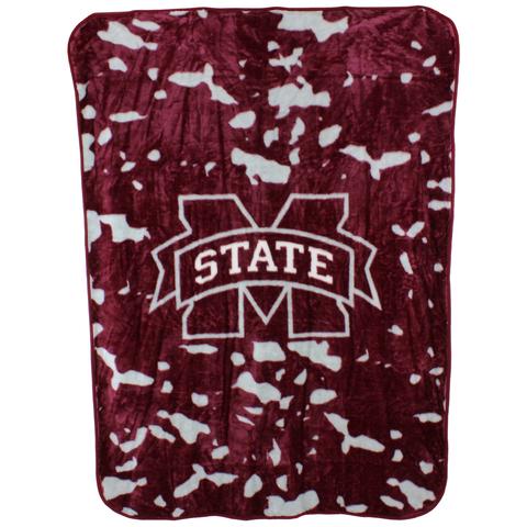 NCAA Mississippi State Bulldogs Huge Raschel Throw Blanket