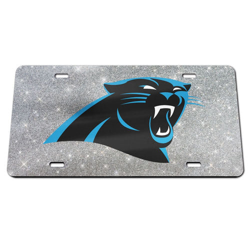 Carolina Panthers Glitter Background Acrylic Classic License Plate