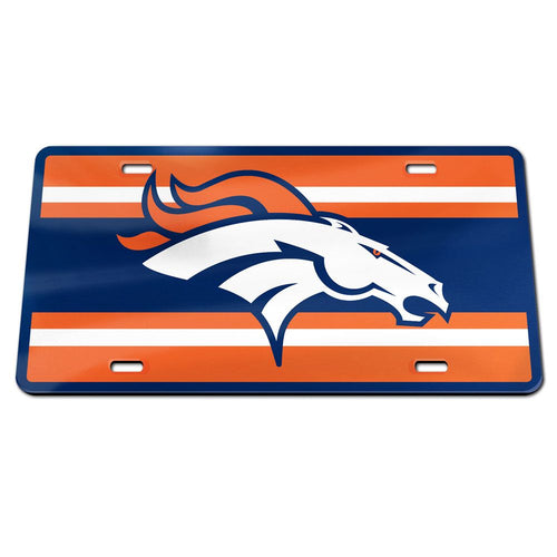 Denver Broncos Stripes Specialty Acrylic License Plate