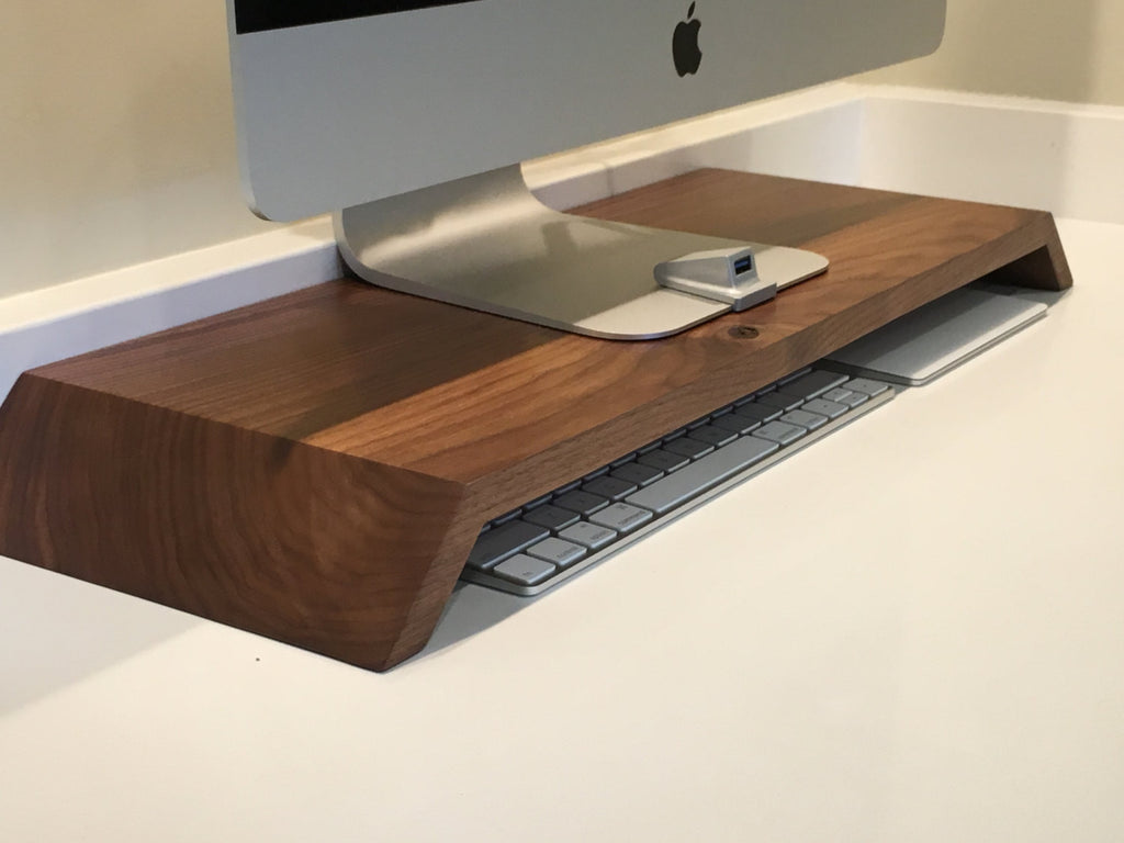 Wood modern computer desk stand – Southern Restoration