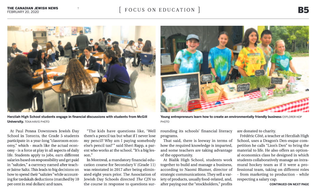 Explorer Hop in The Canadian Jewish News