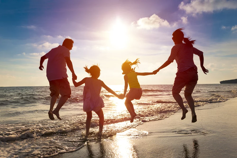 family vacation on the beach 