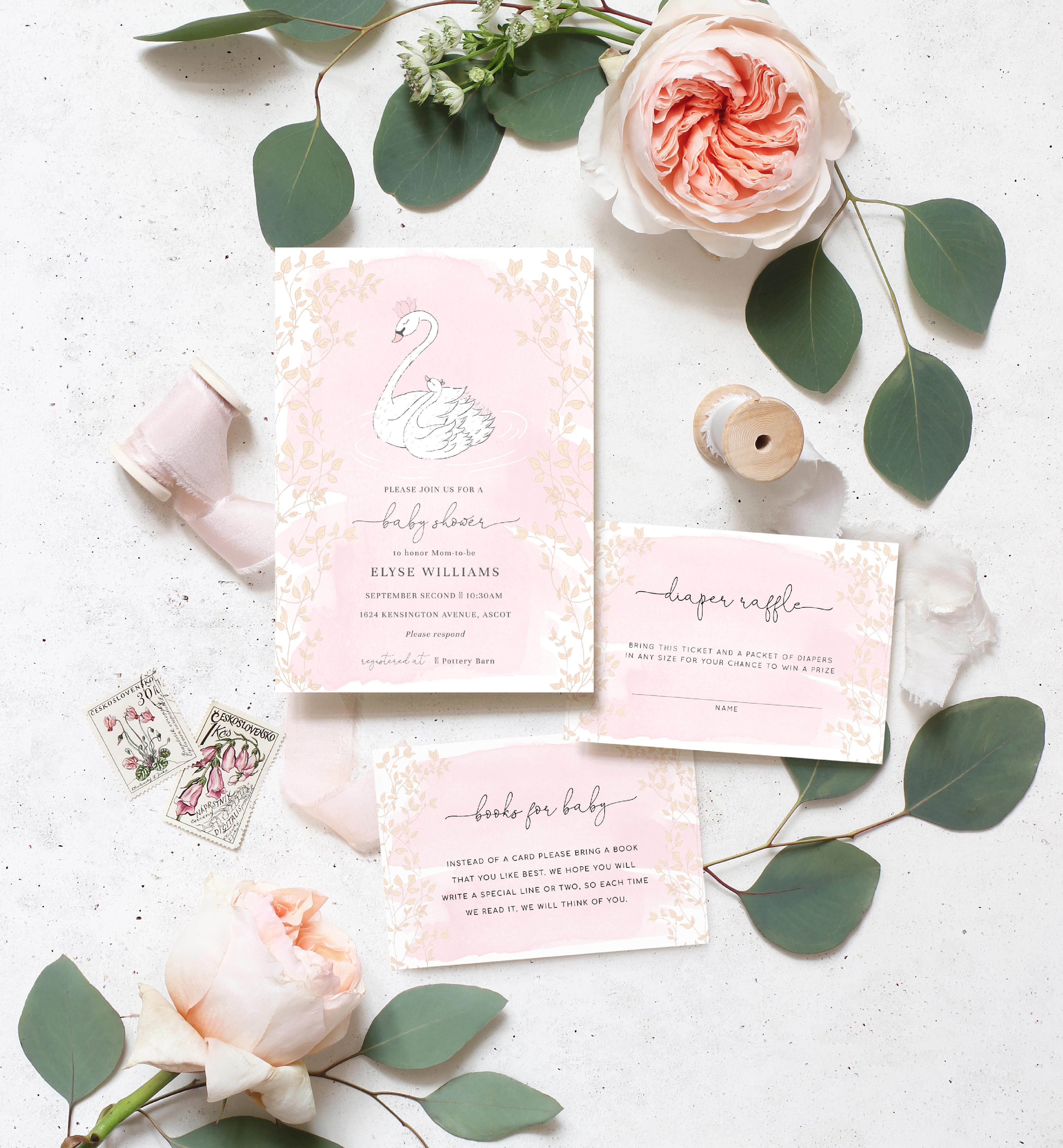 Odette Pink | Printable Baby Shower Invitation Suite