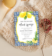 Positano Blue Tile Lemons | Printable Main Squeeze Bridal Shower Invitation Suite