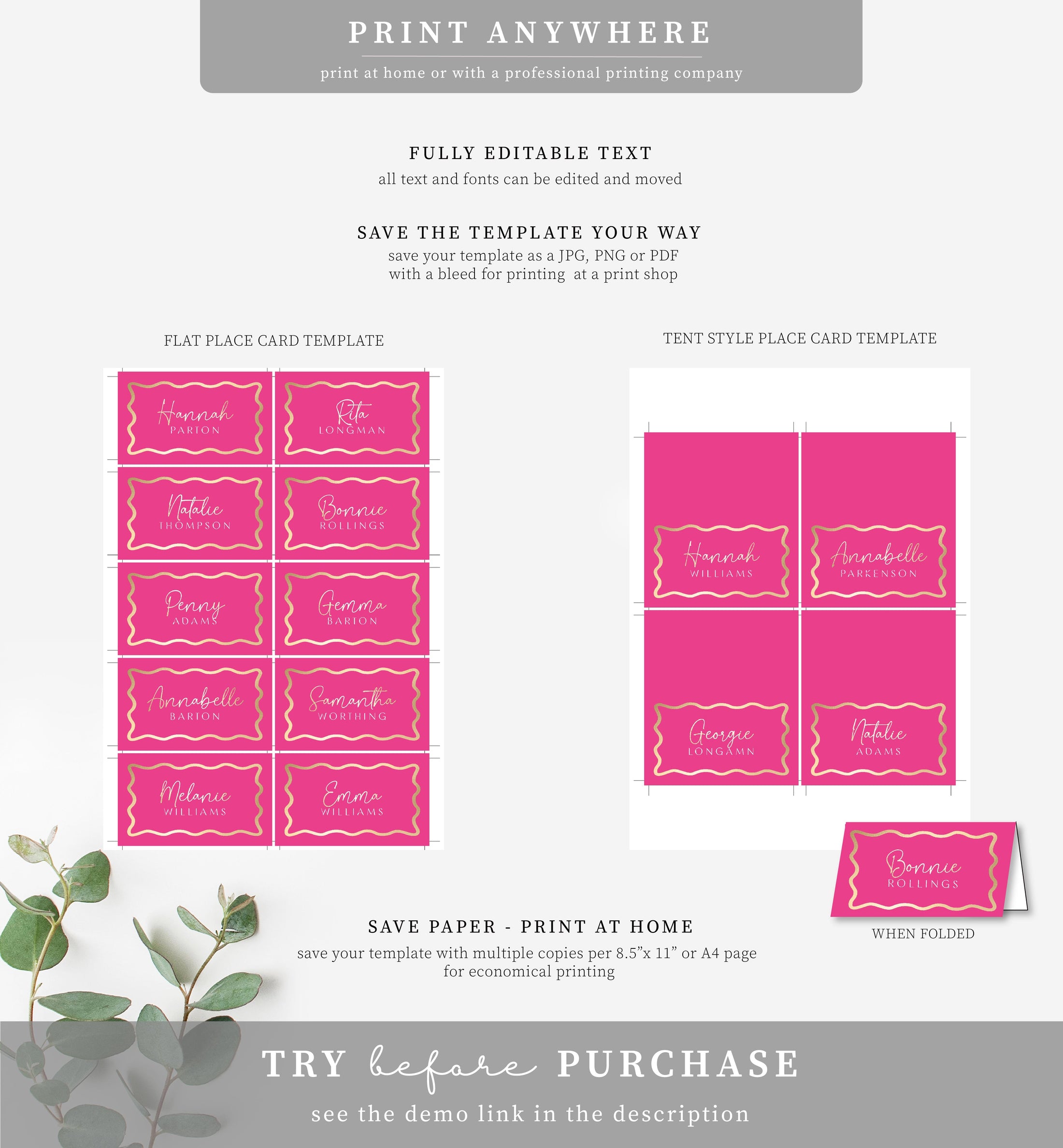 wave-hot-pink-gold-printable-place-cards-template-black-bow-studio