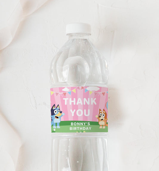 Bluey Water Bottle Label Template DIY