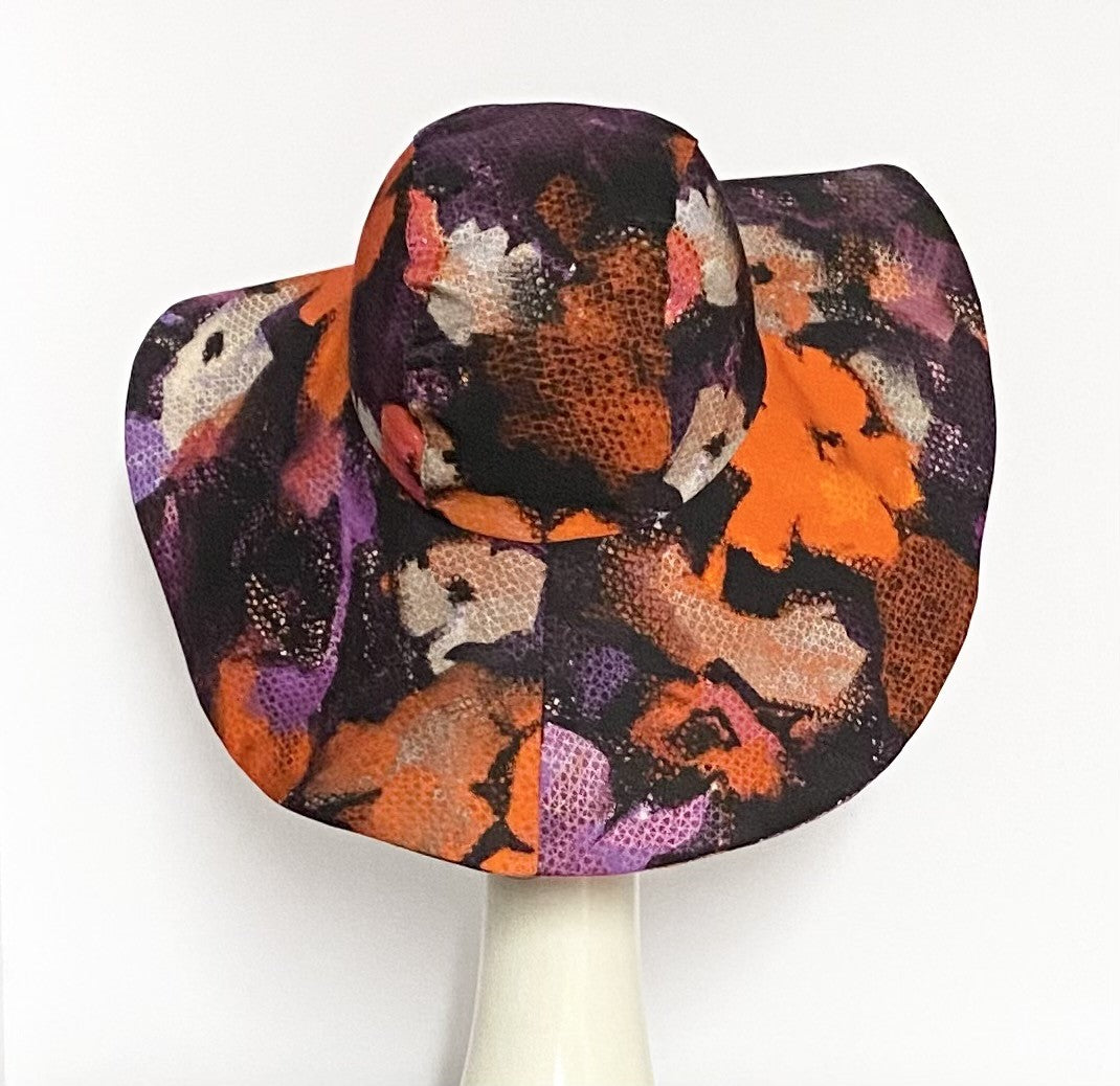 Wide Brim Floral Hat