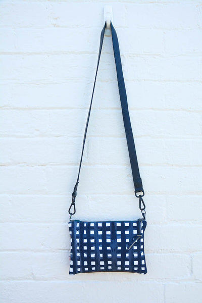 Grid Leather small cross-body bag