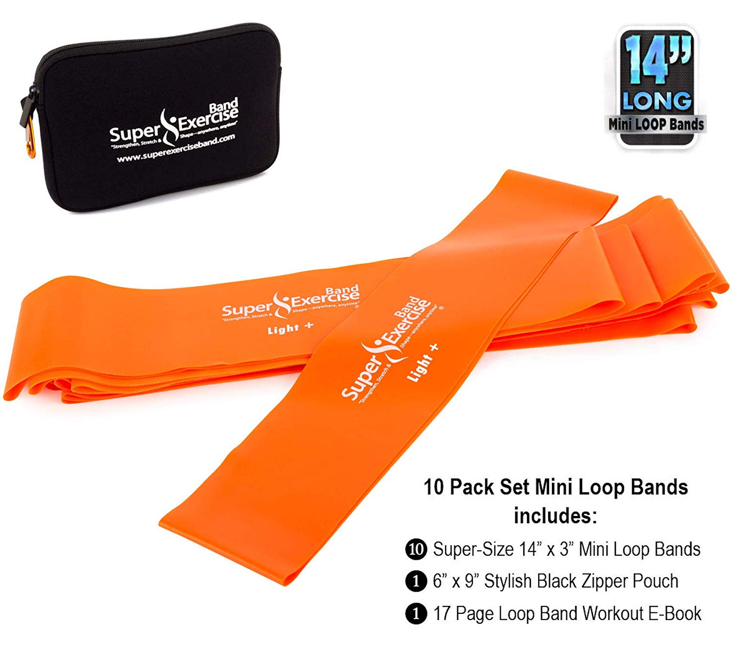 Long resistance bands 10 Pack - Orange | Super Exercise Band | Super ...