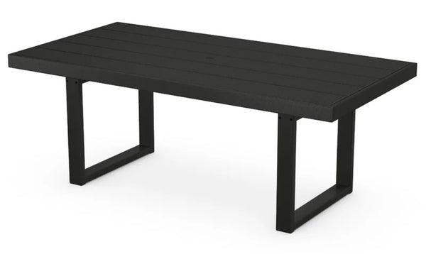 Black outdoor dining table polywood weather resistant durable