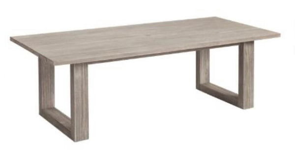 gray washed gray outdoor dining wood table