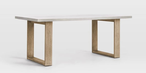 outdoor dining table concrete wood