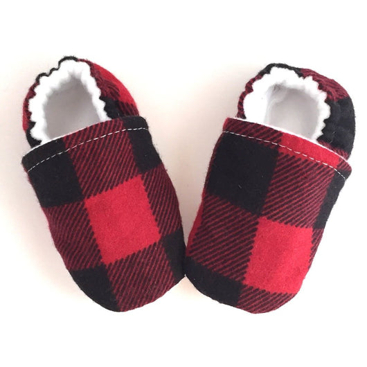 buffalo plaid baby shoes