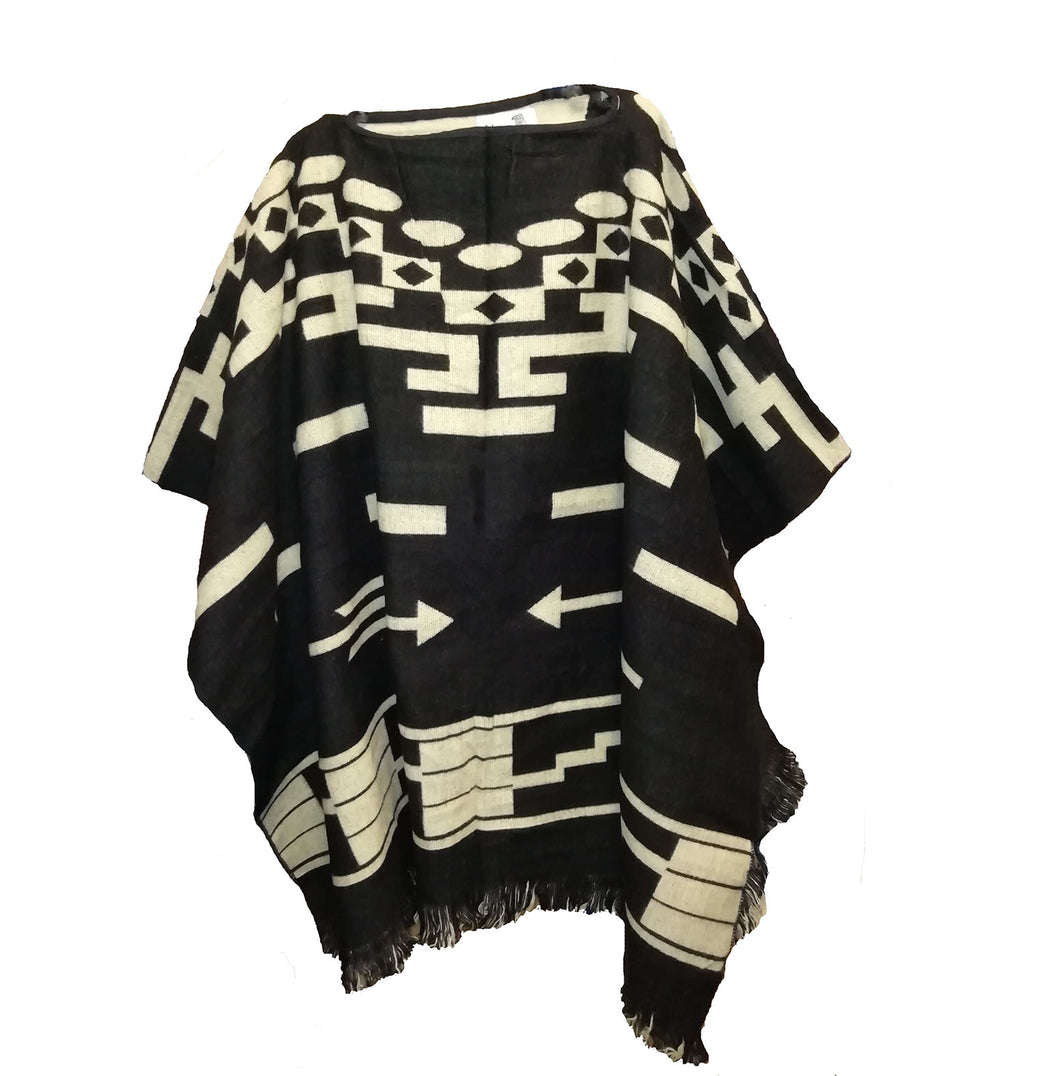 Hand Made Mexican Style Blanket Poncho KGM Accessories