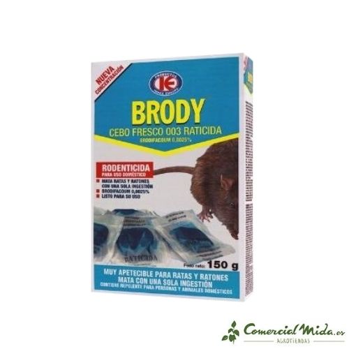 Raticida BRODY CEBO FRESCO para matar ratas y ratones (Brodifacoum) –  Comercial Mida