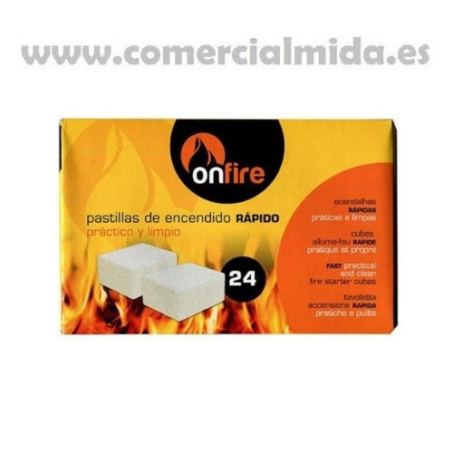 Caja 24 Pastillas Encendido Rapido On Fire Para Chimeneas Y Estufas Comercial Mida Agrotienda Lider En Campo Y Animales