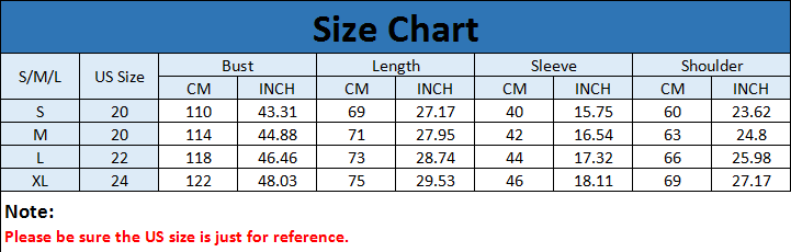 Size Chart In Cm And Inches