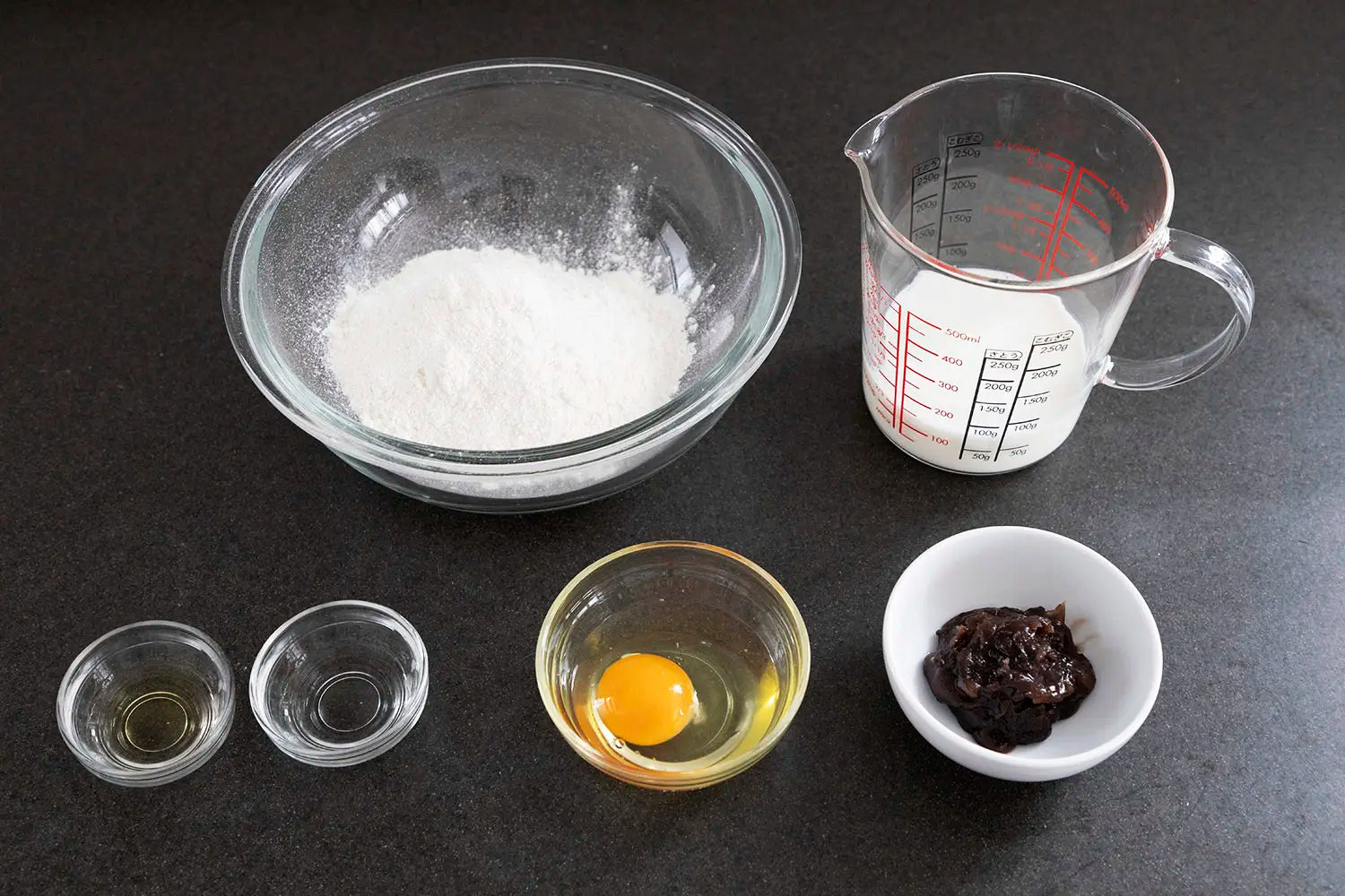 The ingredients for making obanyaki