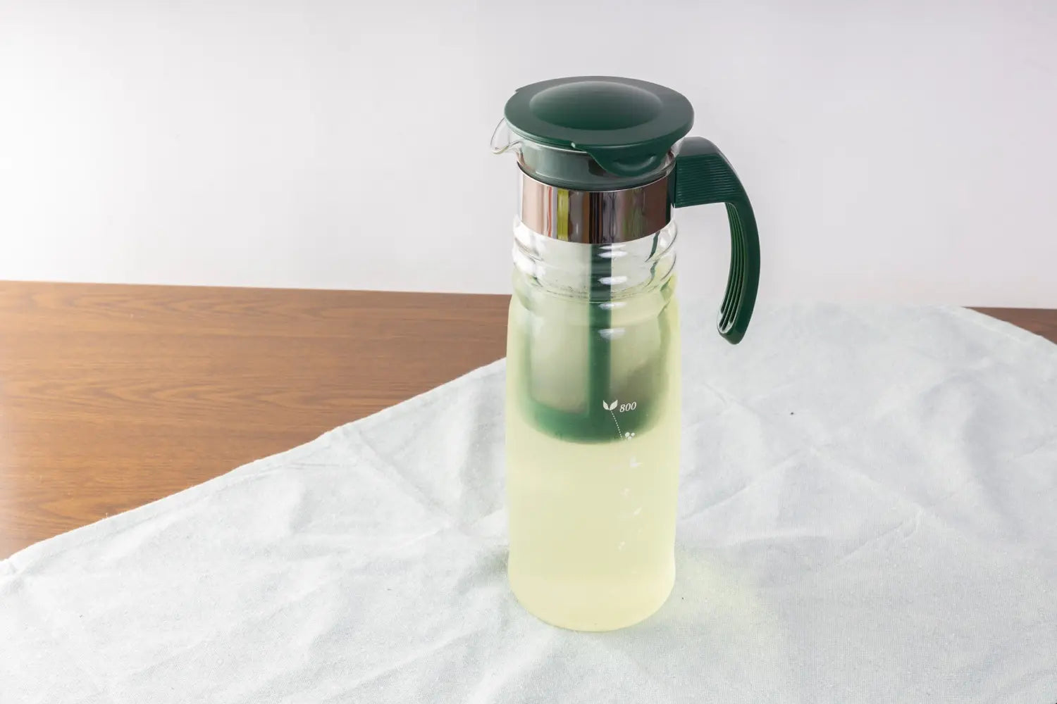 The Hario Iced Tea Brewer filled with cold brew green tea