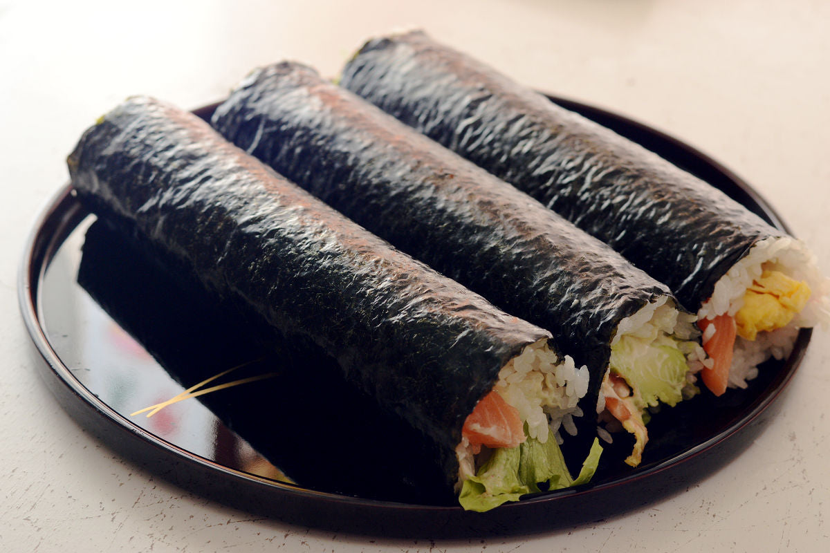 Eho-maki is a thick sushi roll eaten on Setsubun.