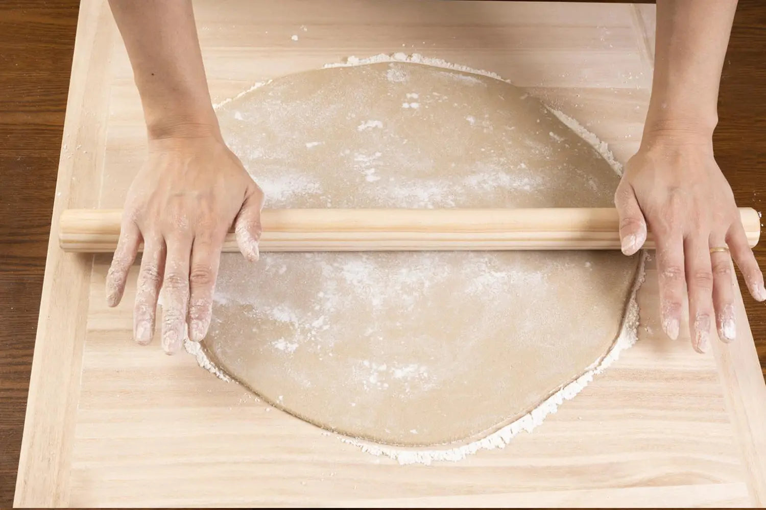 Flattening further with a rolling pin