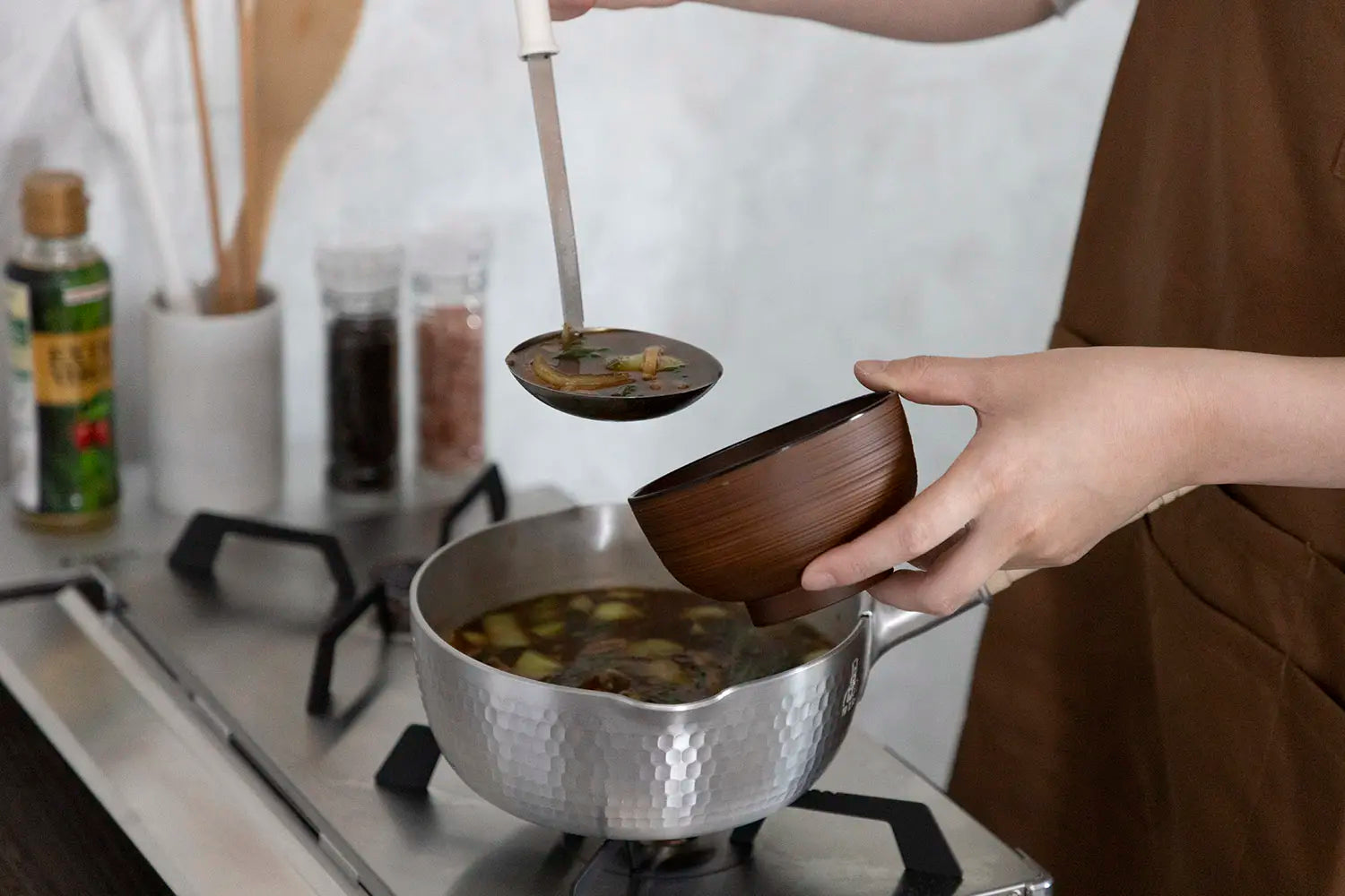 Yukihira pot with miso soup