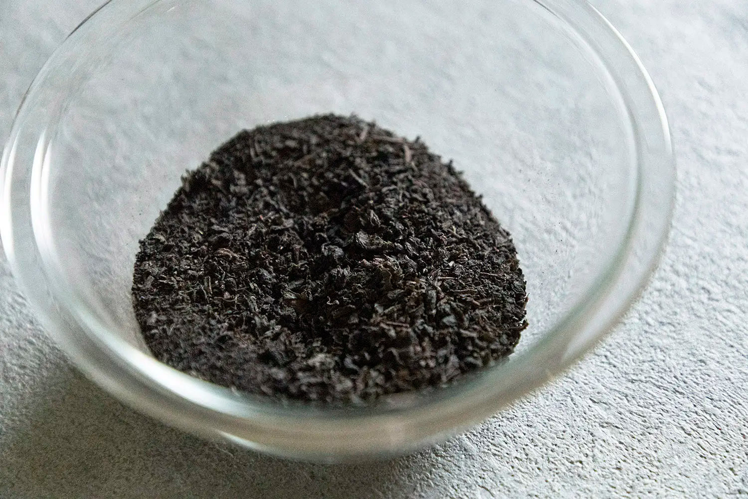 Close up of sun-dried shiso, blended