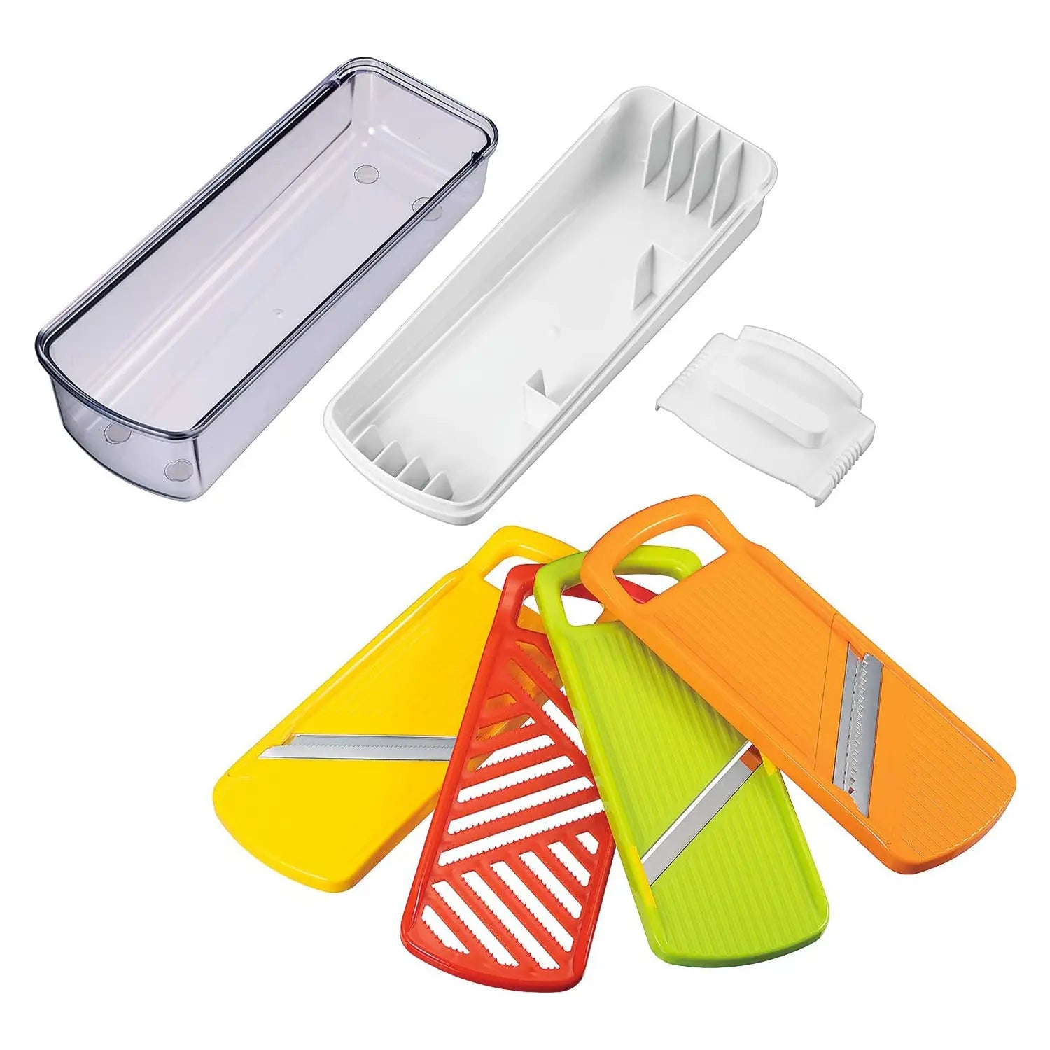 Shimomura ABS Resin Full Veggie Multi-Function Mandoline Slicer 4 Pieces Set