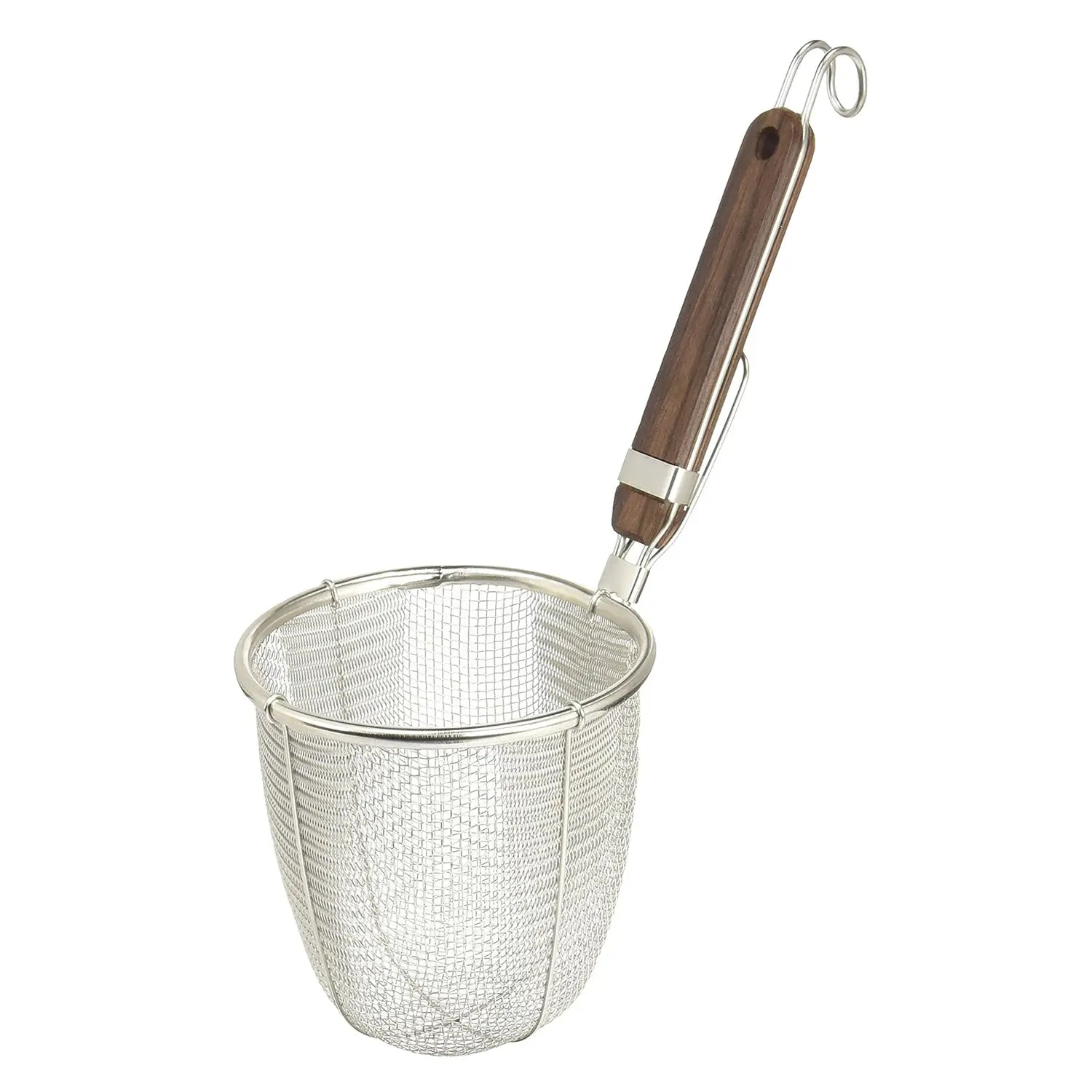 Three Snow Tebo Deep Square Noodle Strainer with Wooden Handle -  Globalkitchen Japan