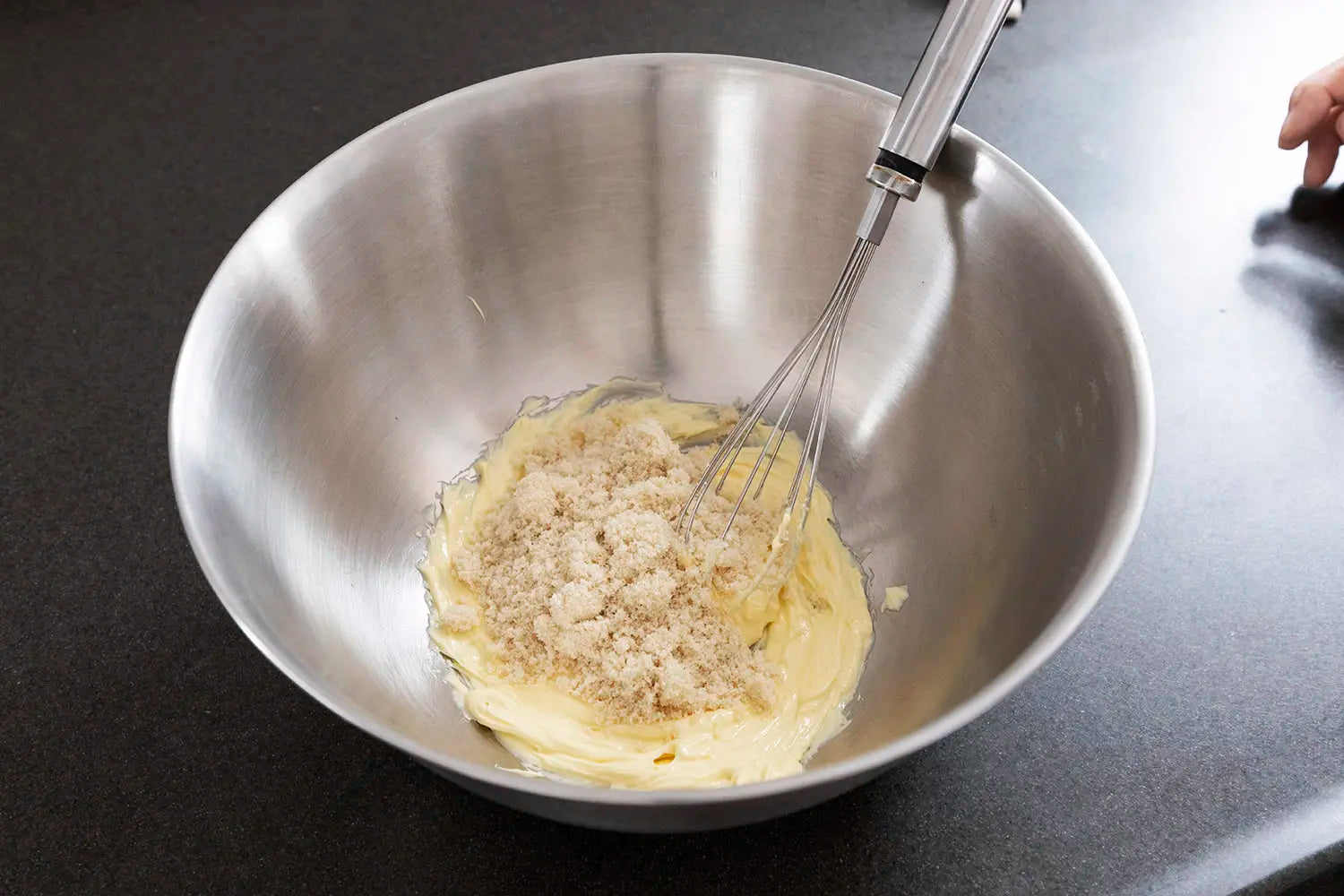 Adding sugar to butter