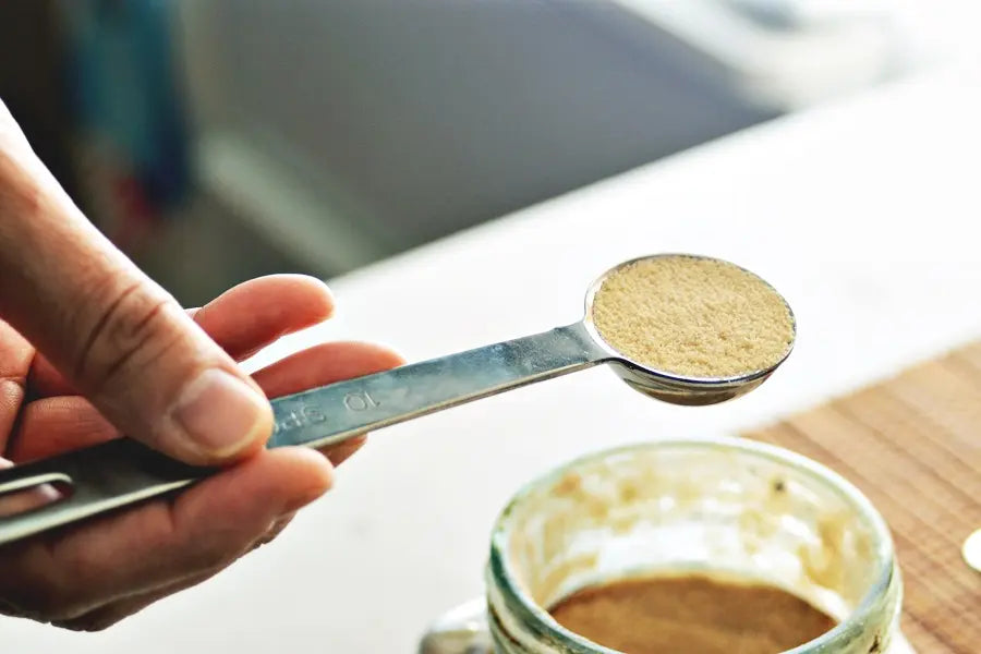 When you measure dry ingredients such as salt, sugar or spices with measuring spoons, dip the spoon into the dry ingredient and level it off using a leveler or a bamboo food pick.
