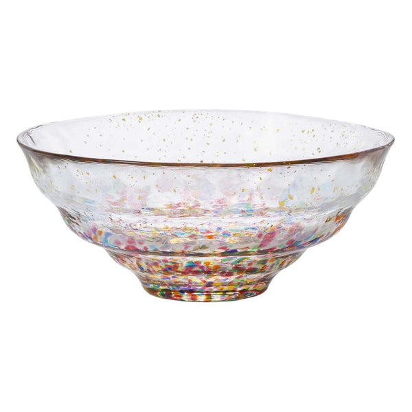 ADERIA Tsugaru Vidro Soda-Lime Glass Gold Leaf Paint Bowl Pink