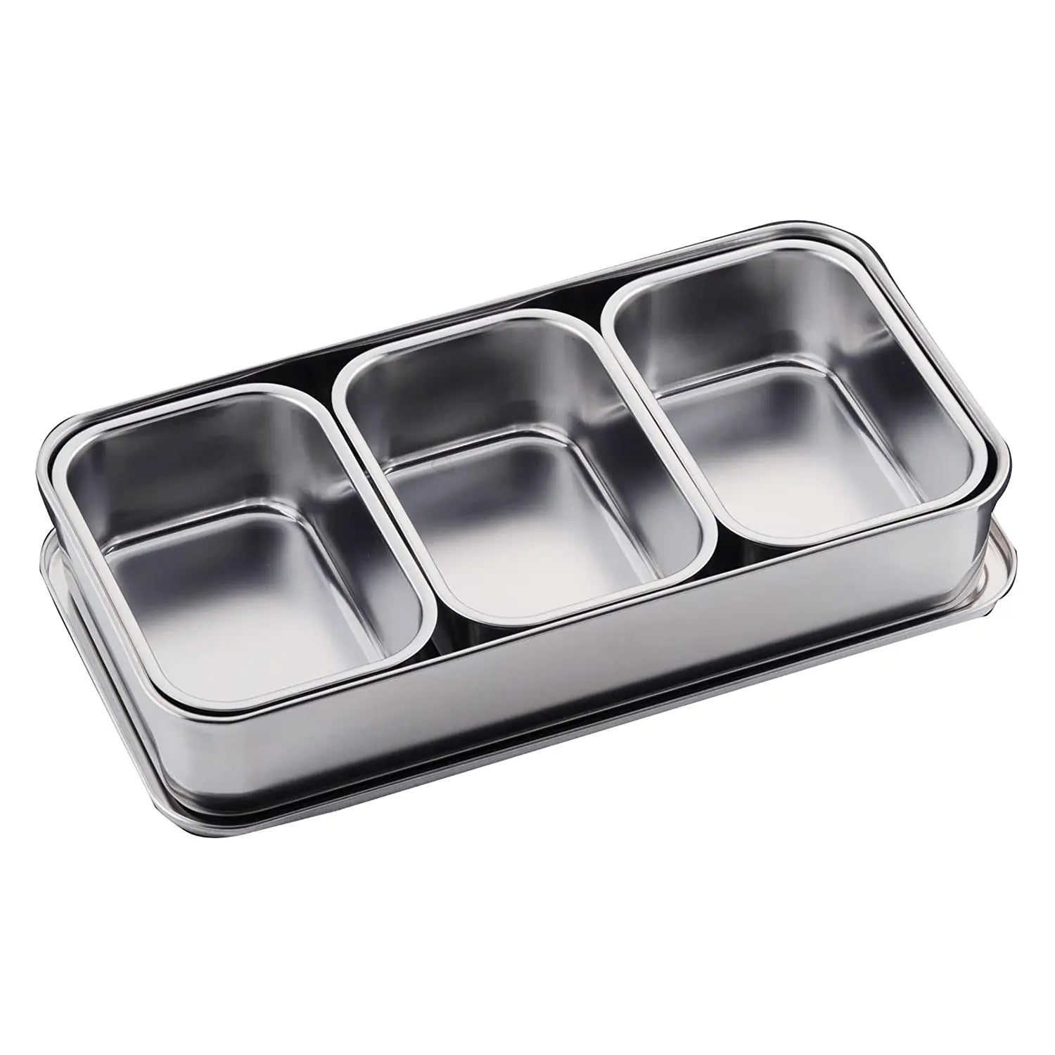 Xarra - Japanese Mini Container, Stainless Steel Yakumi Mise En Place Box,  Multi Compartment Set For Food, Herbs, Seasoning and Spices (6 Compartment)