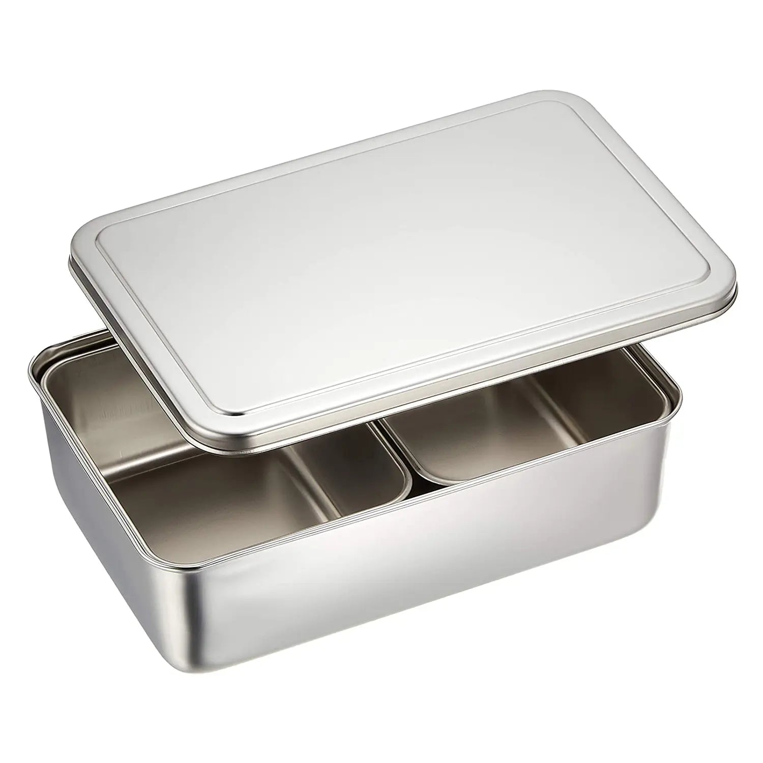 vendor-unknown Stainless Steel Yakumi Pan Container with 2 Compartments