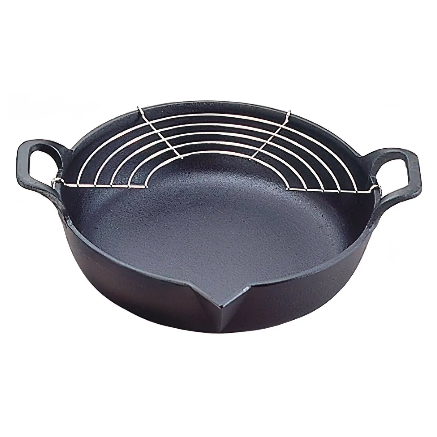  Iwachu 9-1/2 Cast Iron Frying Pan with Lid, Medium, Black:  Home & Kitchen